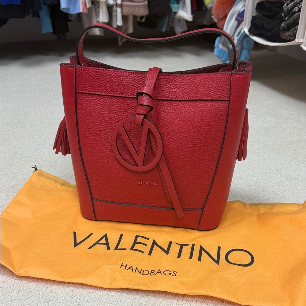 Valentino Red Leather Shoulder Bag